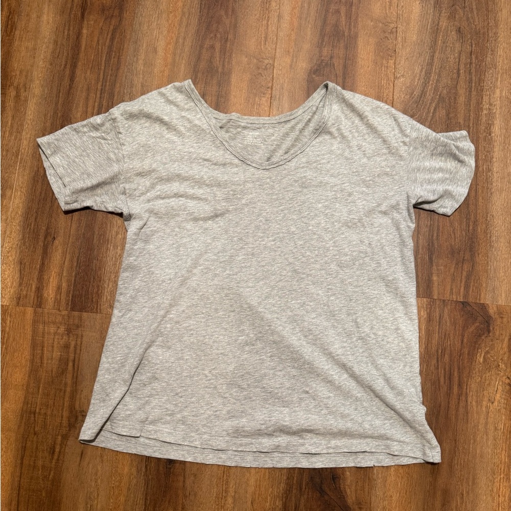 Aerie Distressed Basic V-Neck Boyfriend T-Shirt